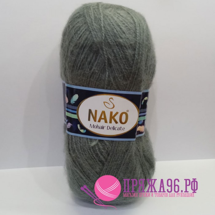 Пряжа MOHAIR DELICATE. Цвет - 6129 серый. 5% мохер, 10% шерсть, 85 % акрил. 100 г, 500 м